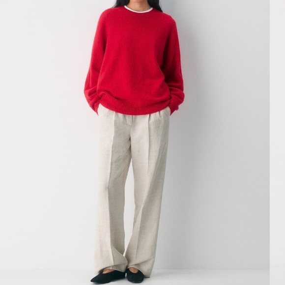 ARITZIA The Effortless Pant CruiseLinen Wide leg Tan Size...